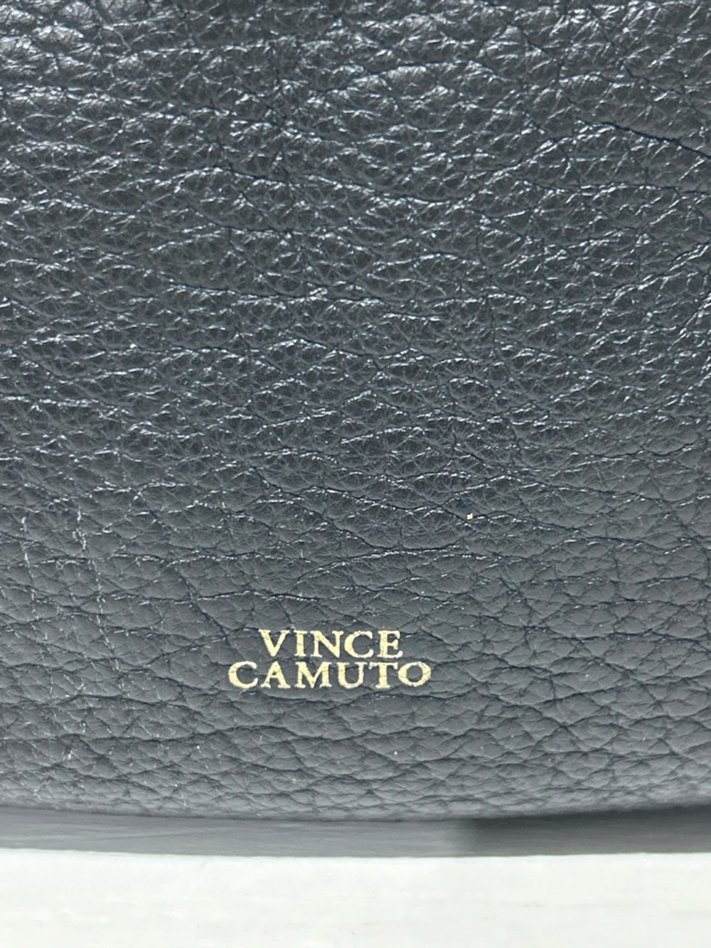 Vince Camuto Black Pebbled Leather Hobo Shoulder Bag Gold Hardware - Picture 3 of 16